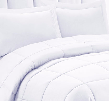 White Microfiber Comforter - Double Fill, All Season Cozy